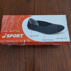 **NEW** IN BOX BLACK SLIP ON FLAT SHOES